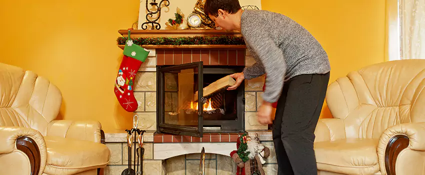 Rusted Metal Fireplace Restoration in Rancho Mirage, California